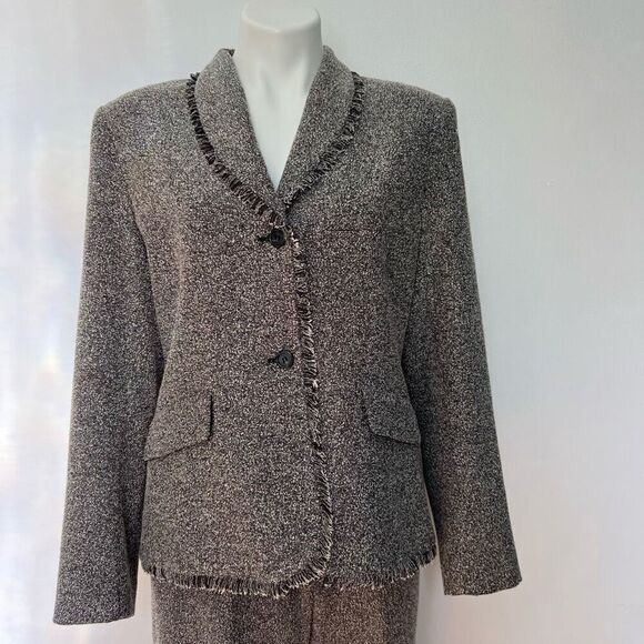 Jade Tweed Black and White Blazer Jacket and Pants - Picture 1 of 14